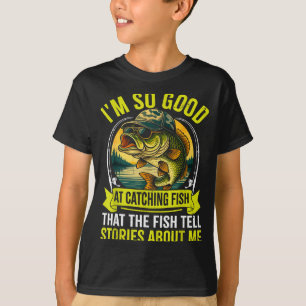 Camiseta Peixe de Pesca Engraçado Pescador Eu Sou Tão Bom E