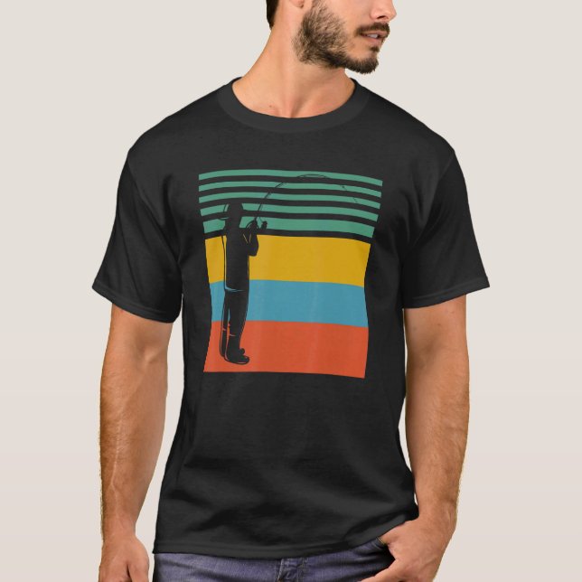 Camiseta Peixe de pesca retro Design (Frente)