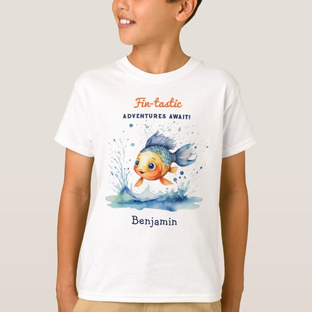 Camiseta Peixe de salto de Na moda legal personalizado (Frente)