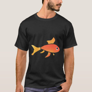 Camiseta Peixe Dourado Aquarela Laranja Amarelo Recorte de