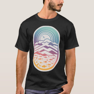 Camiseta Peixe Dourado Azul Kawaii