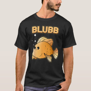 Camiseta Peixe Dourado Blubb Peixe Fofo Peixe de Aquário Pe