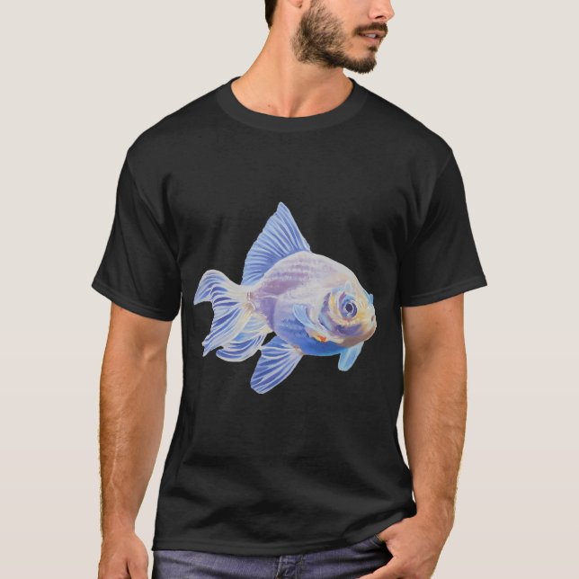 Camiseta Peixe Dourado Branco - pintura de peixe (sem fundo (Frente)