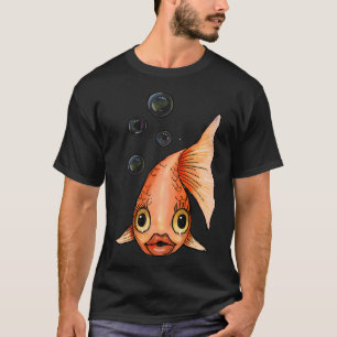Camiseta Peixe Dourado com Bolhas, Peixe de Olhos Grandes e