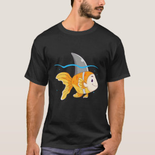 Camiseta Peixe Dourado Com Uma Barbatana De Tubarão Amante 