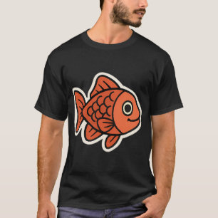 Camiseta Peixe Dourado de Desenho Animado â€“ Ilustração de