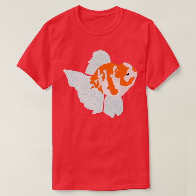 Camiseta Peixe-dourado de laranja-branco (Frente do Design)