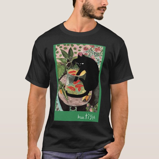 Camiseta peixe dourado e um gato de matisse (Frente)