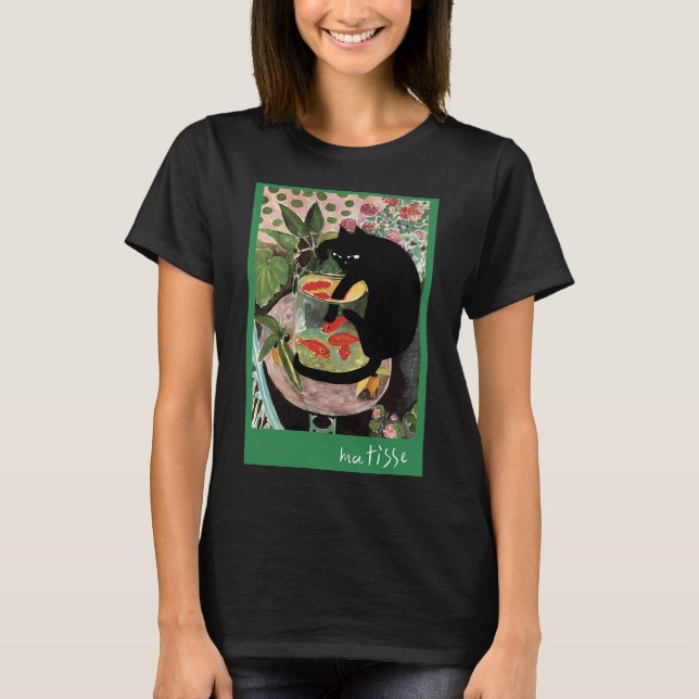 Camiseta peixe dourado e um gato de matisse (Frente)