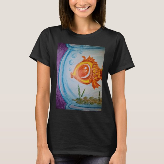 Camiseta Peixe Dourado Em Aquário (Frente)