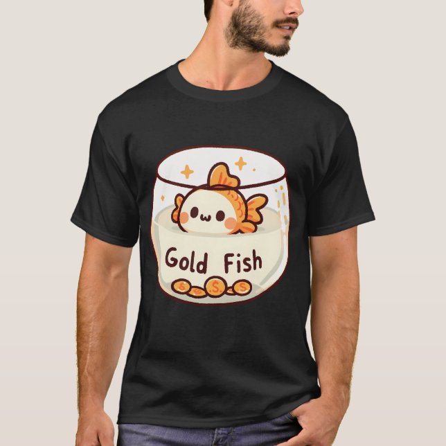 Camiseta Peixe Dourado em Tigela com Moedas (Frente)