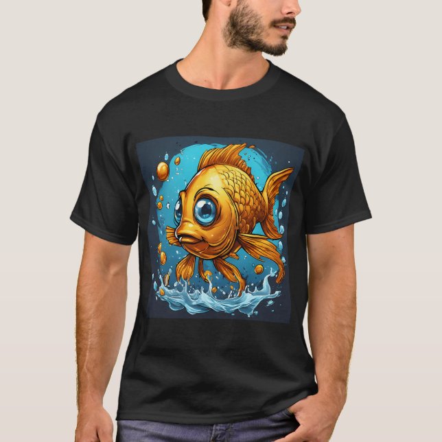 Camiseta Peixe Dourado Engraçado Fofo (Frente)