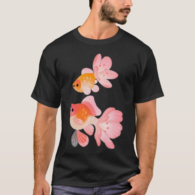 Camiseta Peixe dourado flor de cerejeira 1 (Frente)