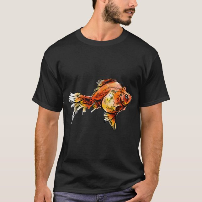 Camiseta Peixe Dourado Linework (Frente)