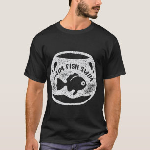 Camiseta Peixe Dourado Nadanado no Aquário Slogan
