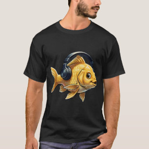 Camiseta Peixe Dourado Ouvindo Música