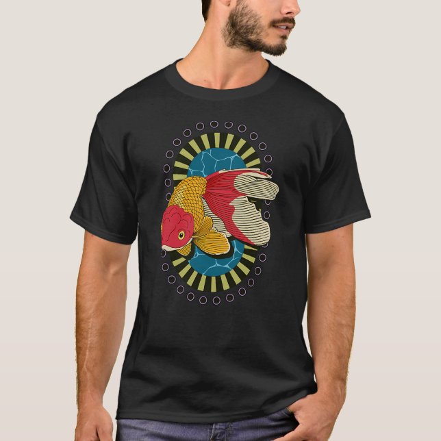 Camiseta peixe dourado vintage de estimação (Frente)