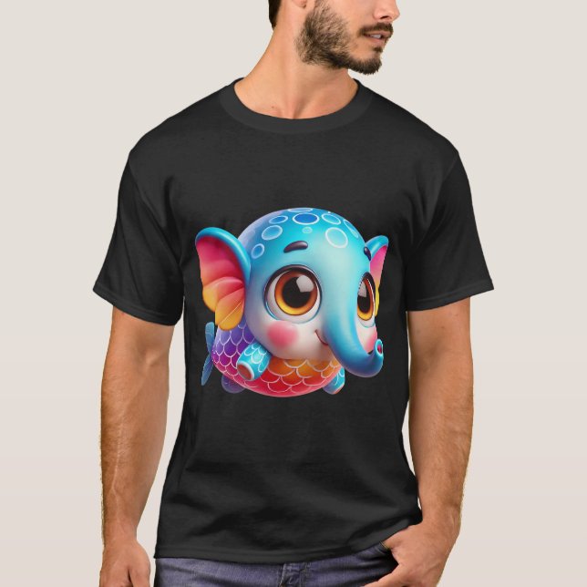 Camiseta Peixe Elefante Adorável (Frente)