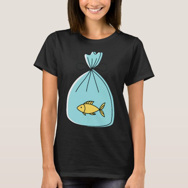 Camiseta Peixe em um saco plástico amarrado (Frente)