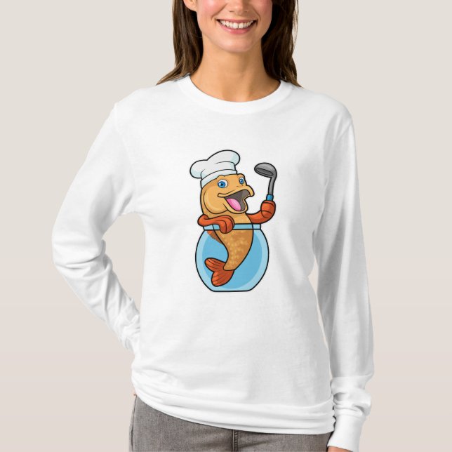 Camiseta Peixe em Vidro Cozinhado com Colher de Sopa (Frente)