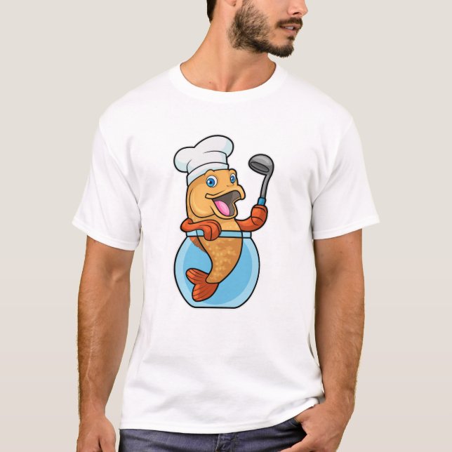Camiseta Peixe em Vidro Cozinhado com Colher de Sopa (Frente)