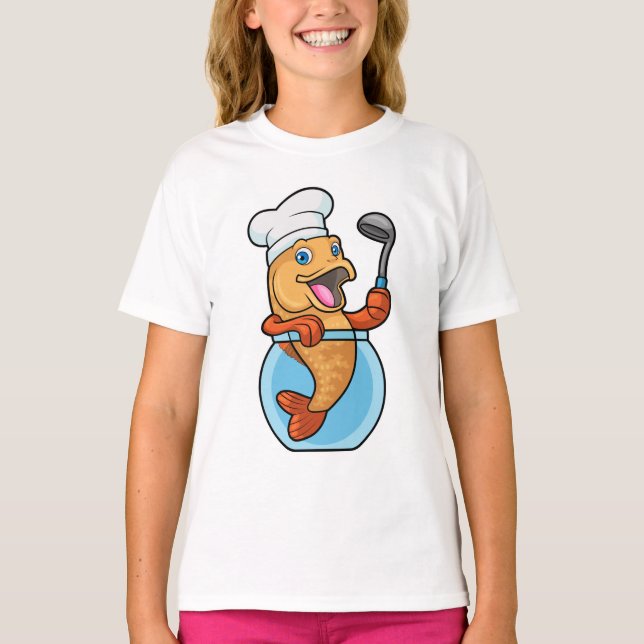 Camiseta Peixe em Vidro Cozinhado com Colher de Sopa (Frente)