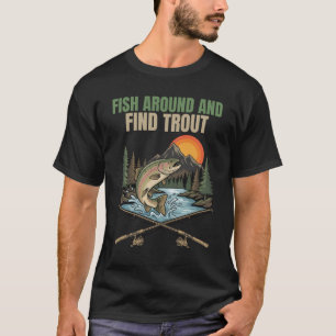 Camiseta Peixe em Volta & Encontre Truta Presente de Humor