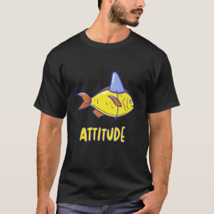 Camiseta Peixe Engraçado Com Tubarão Sarcástico De Atitude 