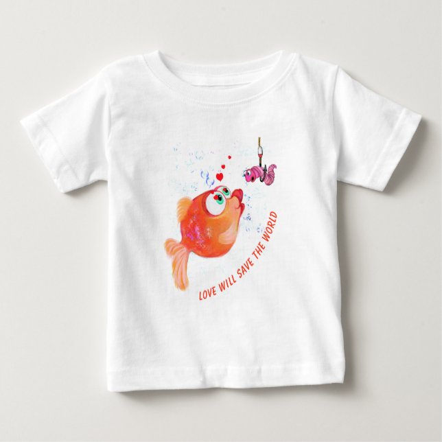 Camiseta Peixe Engraçado e Camiseta-Bebê (Frente)