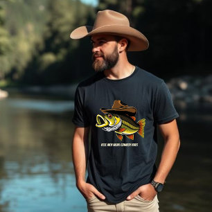 Camiseta Peixe engraçado Vestindo um chapéu-T-Shirt