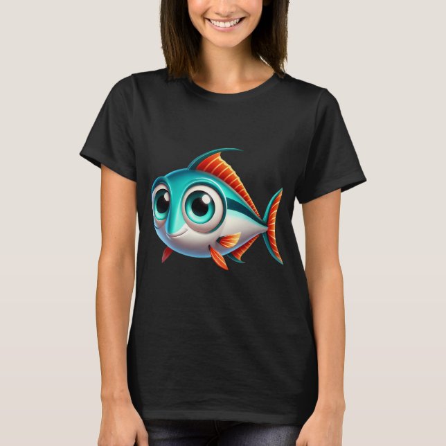 Camiseta Peixe Escolar Adorável (Frente)