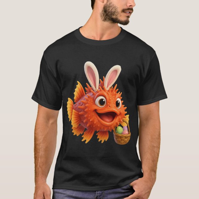 Camiseta Peixe-Escorpião da Páscoa (Frente)