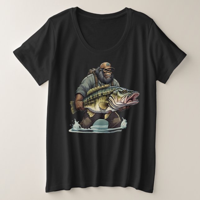 Camiseta Peixe-espada-grande-pescado pescador Sasquatch yet (Frente do Design)