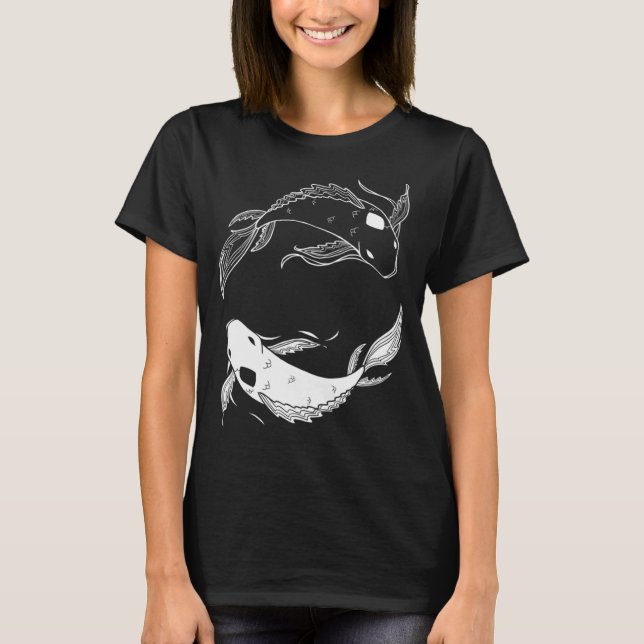Camiseta peixe espírito preto e branco atla Clássico (Frente)
