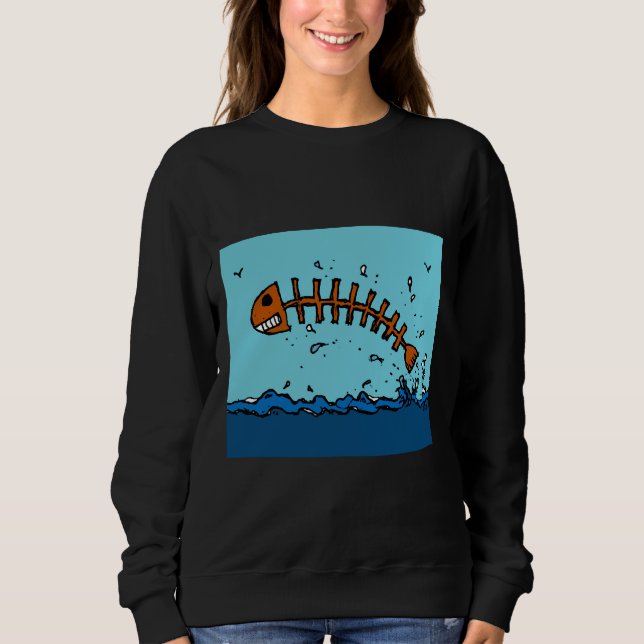 Camiseta Peixe-Esqueleto Voador (Frente)