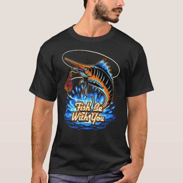 Camiseta Peixe Esteja Com Você  Humor de Pesca Piada de Pes (Frente)