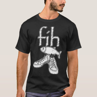 Camiseta Peixe Fih Em Sapatos Piada De Ortografia Errada Me