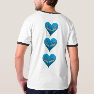 Camiseta Peixe garoupa - Corações Azuis, dispostos vertical