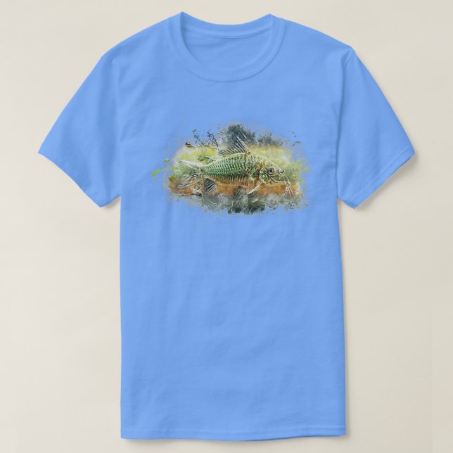 Camiseta Peixe-gato armado de Emerald Brochis esplendens (Frente do Design)