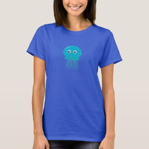 Camiseta Peixe-Gato De Cartoon Gelado Em Azul