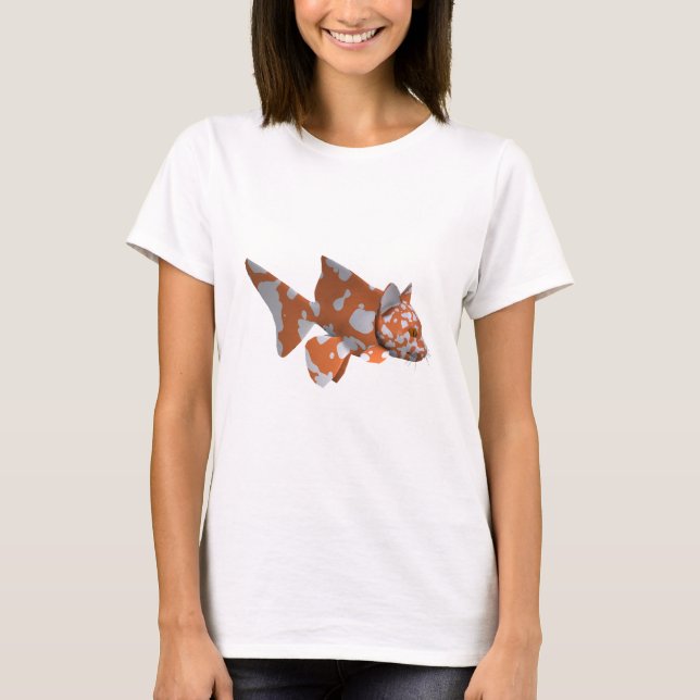 Camiseta Peixe-gato-do-mato-laranja-branco-palha (Frente)