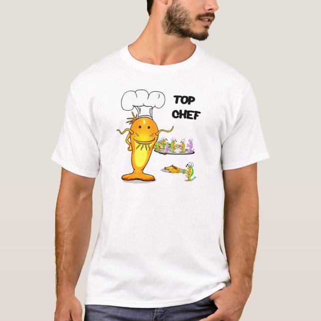 Camiseta Peixe-gato superior do cozinheiro chefe (Frente)