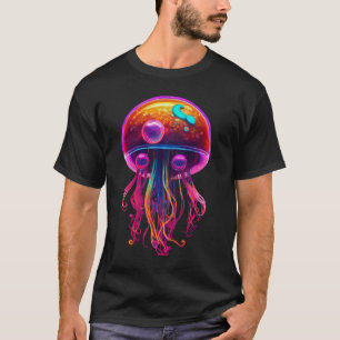 Camiseta Peixe-gelo do oceano Preto Cor do algodão metade s