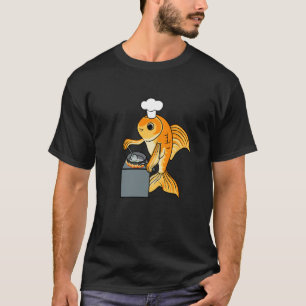 Camiseta Peixe Goldfish Chef Irônico Cota Cozinhar