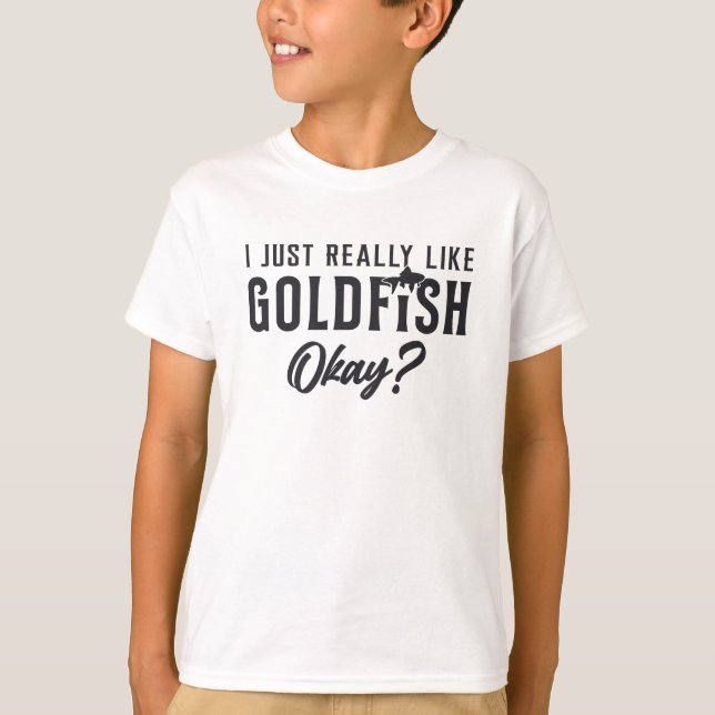 Camiseta Peixe Goldfish Eu Gosto Muito De Pet De Animais (Frente)