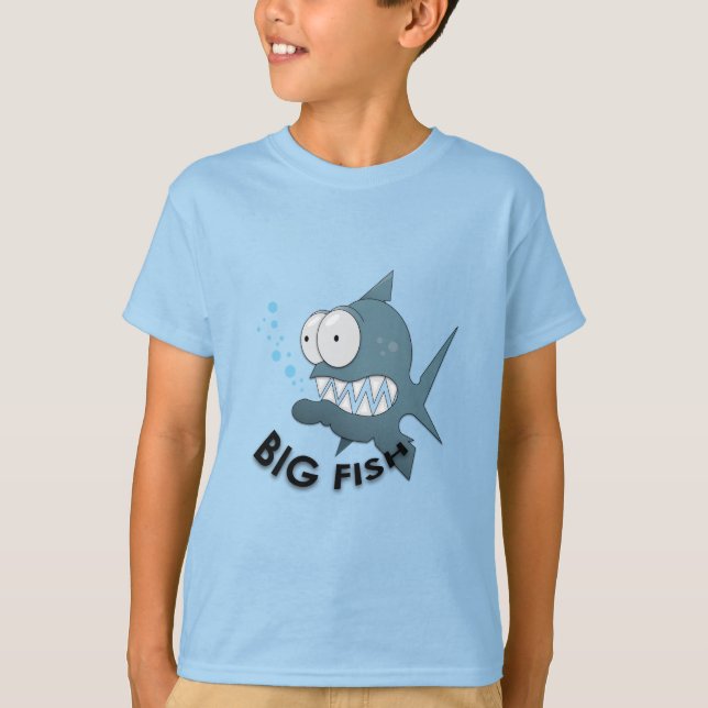 Camiseta Peixe Grande - Camisa-T Básica Para Crianças (Frente)