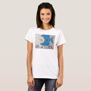 Camiseta Peixe grande prestes a comer um peixe menor