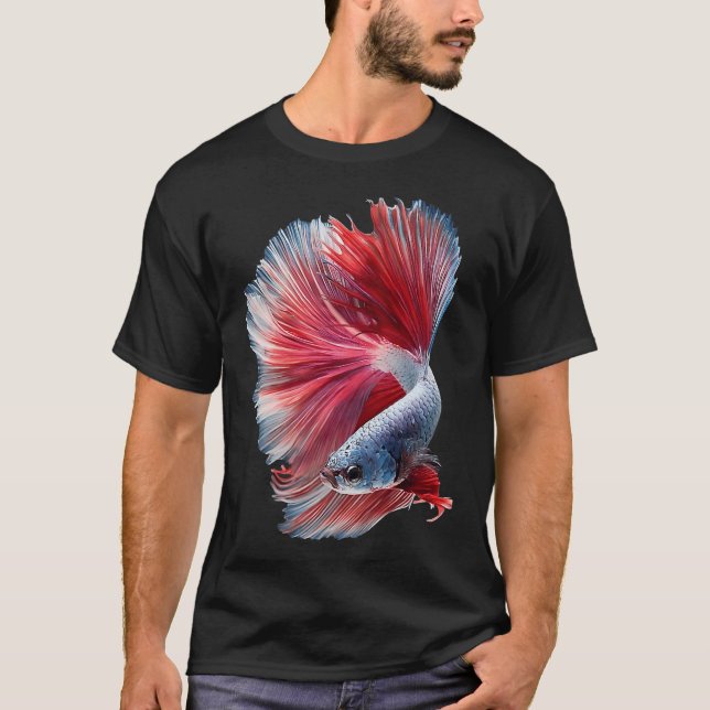 Camiseta Peixe Guppy Vermelho Fancy Guppies tailandre luta (Frente)