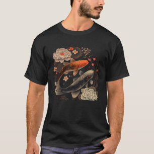 Camiseta Peixe Japonês Koi Carp Vintage Cereja Blos