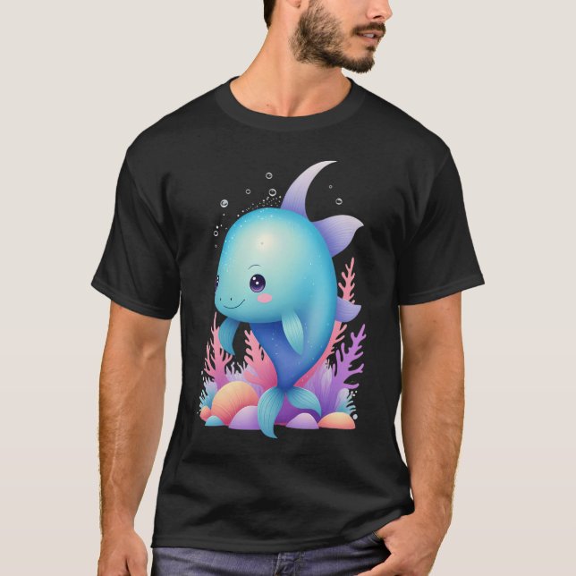 Camiseta Peixe Kawaii Pastel (Frente)
